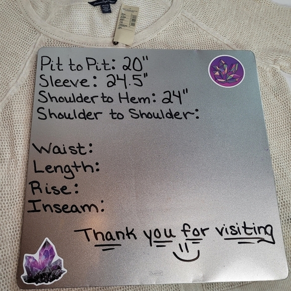 NWT American Eagle Open Knit Button Front Cream Lightweight Sheer Sweater XXL - Picture 9 of 9